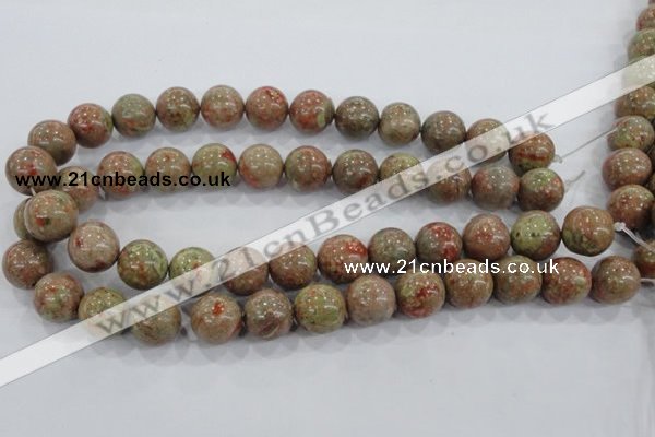 CUG106 15.5 inches 16mm round Chinese unakite beads wholesale