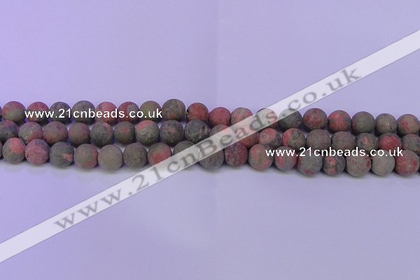 CUG181 15.5 inches 6mm round matte unakite gemstone beads