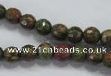 CUG300 15.5 inches 4mm faceted round unakite gemstone beads