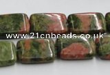 CUG53 16 inches 13*18mm rectangle natural unakite gemstone beads