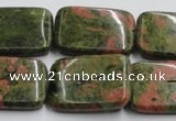 CUG54 16 inches 22*30mm rectangle natural unakite gemstone beads