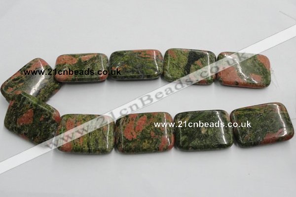 CUG55 16 inches 30*40mm rectangle natural unakite gemstone beads