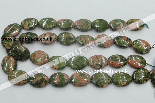 CUG62 16 inches 18*25mm oval natural unakite gemstone beads wholesale