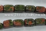 CUG67 15.5 inches 8*12mm nuggets unakite gemstone beads wholesale