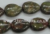 CUJ04 15.5 inches 15*20mm flat teardrop autumn jasper gemstone beads