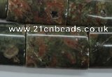 CUJ10 15.5 inches 22*30mm flat tube autumn jasper gemstone beads