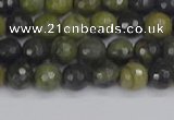 CUJ100 15.5 inches 4mm faceted round African green autumn jasper beads