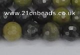 CUJ102 15.5 inches 8mm faceted round African green autumn jasper beads