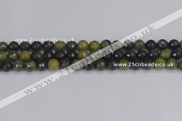 CUJ101 15.5 inches 6mm faceted round African green autumn jasper beads