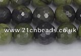 CUJ103 15.5 inches 10mm faceted round African green autumn jasper beads