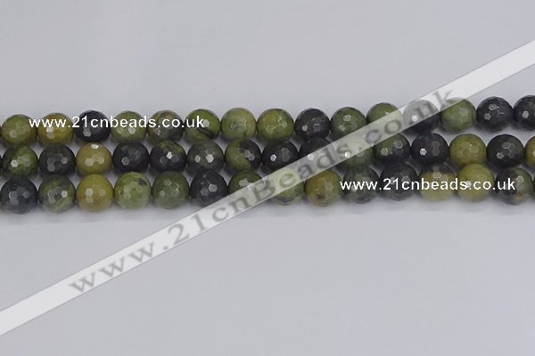 CUJ103 15.5 inches 10mm faceted round African green autumn jasper beads