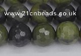 CUJ104 15.5 inches 12mm faceted round African green autumn jasper beads