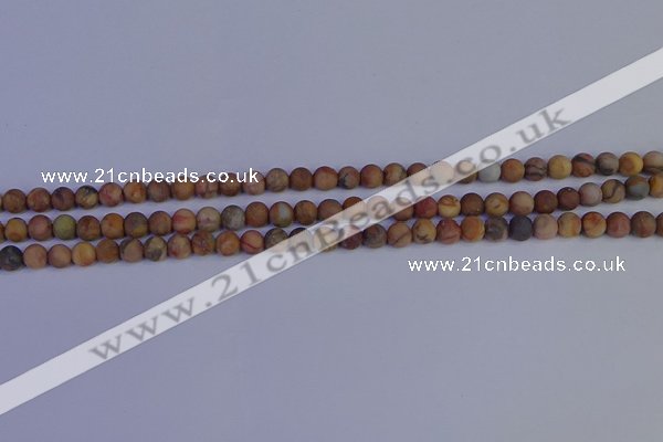 CVJ10 15.5 inches 4mm round matte venus jasper beads wholesale