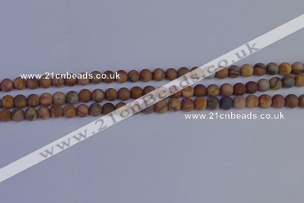 CVJ11 15.5 inches 6mm round matte venus jasper beads wholesale