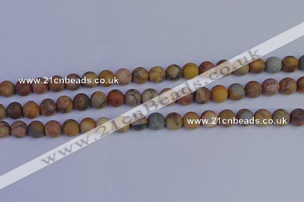 CVJ14 15.5 inches 10mm round matte venus jasper beads wholesale