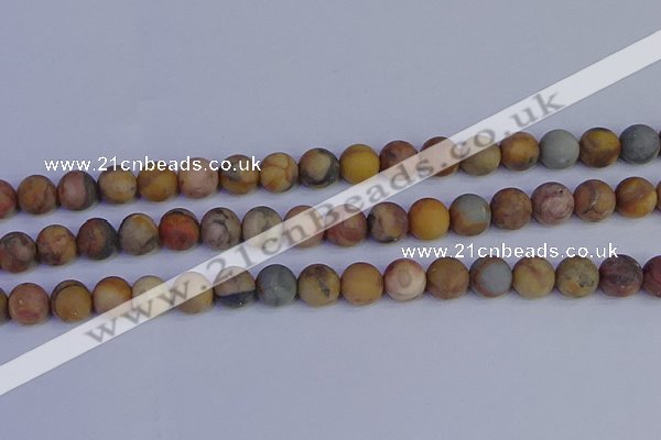 CVJ15 15.5 inches 12mm round matte venus jasper beads wholesale
