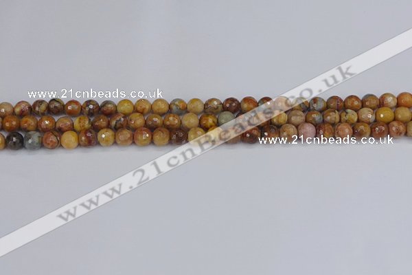 CVJ21 15.5 inches 4mm faceted round venus jasper beads wholesale