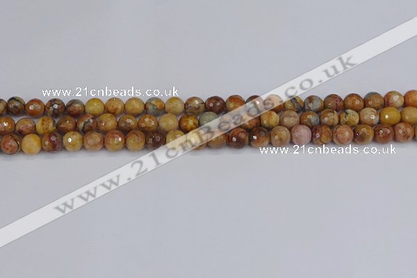 CVJ22 15.5 inches 6mm faceted round venus jasper beads wholesale