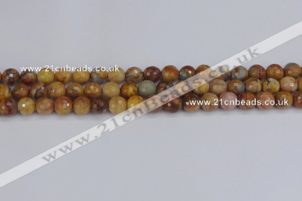 CVJ23 15.5 inches 8mm faceted round venus jasper beads wholesale