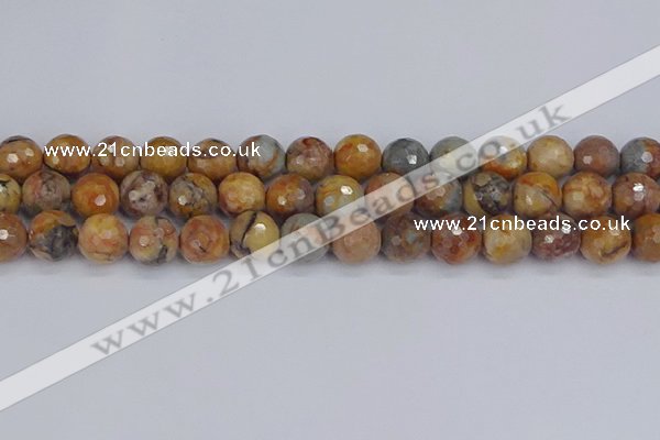 CVJ25 15.5 inches 12mm faceted round venus jasper beads wholesale