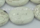 CWB02 15.5 inches 25*35mm oval natural white howlite gemstone beads