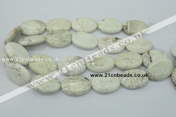 CWB02 15.5 inches 25*35mm oval natural white howlite gemstone beads