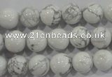 CWB203 15.5 inches 10mm round natural white howlite beads wholesale