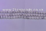 CWB220 15.5 inches 4mm round matte white howlite beads