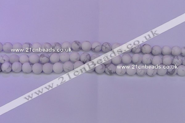 CWB220 15.5 inches 4mm round matte white howlite beads