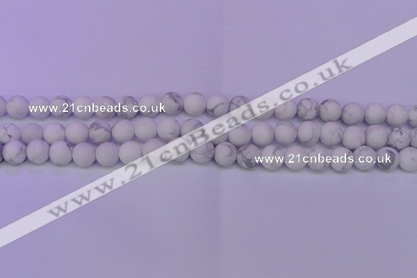 CWB222 15.5 inches 8mm round matte white howlite beads