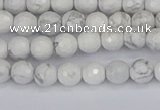 CWB230 15.5 inches 4mm faceted round white howlite beads