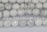 CWB231 15.5 inches 6mm faceted round white howlite beads