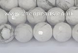 CWB232 15.5 inches 8mm faceted round white howlite beads