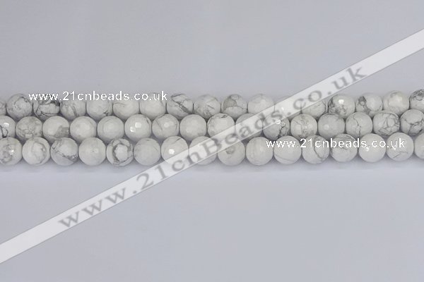 CWB232 15.5 inches 8mm faceted round white howlite beads