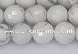 CWB233 15.5 inches 10mm faceted round white howlite beads