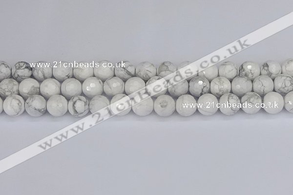 CWB233 15.5 inches 10mm faceted round white howlite beads