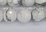 CWB234 15.5 inches 12mm faceted round white howlite beads