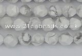 CWB238 15.5 inches 6mm faceted nuggets white howlite beads