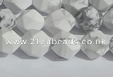 CWB245 15.5 inches 8mm faceted nuggets matte white howlite beads