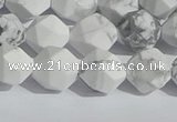 CWB245 15.5 inches 8mm faceted nuggets matte white howlite beads