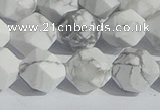 CWB246 15.5 inches 10mm faceted nuggets matte white howlite beads