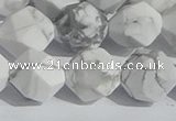 CWB247 15.5 inches 12mm faceted nuggets matte white howlite beads