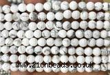 CWB279 15 inches 6mm faceted round white howlite beads
