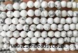 CWB280 15 inches 8mm faceted round white howlite beads