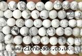 CWB281 15 inches 10mm faceted round white howlite beads
