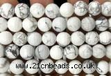 CWB282 15 inches 12mm faceted round white howlite beads