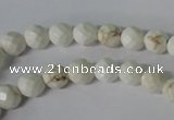 CWB300 15.5 inches 4mm faceted round howlite turquoise beads