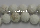 CWB304 15.5 inches 12mm faceted round howlite turquoise beads