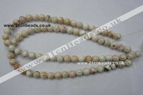 CWB314 15.5 inches 12mm round natural howlite turquoise beads