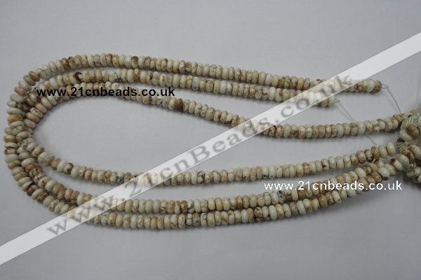 CWB320 15.5 inches 3*6mm rondelle natural howlite turquoise beads